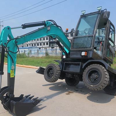 China Hotels 4 Ton Hydraulic Log Grapple Wheel Excavator For Sale for sale