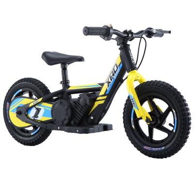 China 2022 Aluminum Alloy Fashion Electric Balance Bike Baby Blue Frame Balance Bike Waterproof Children With Chain Cover for sale