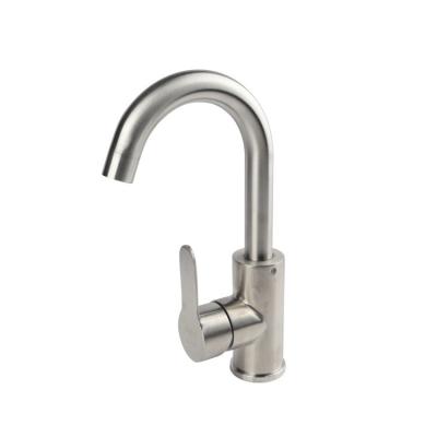 China Other Good Quality Kitchen Sink Water Faucet Brushed Hot Cold Water 304 Stainless Steel Kitchen Faucet for sale