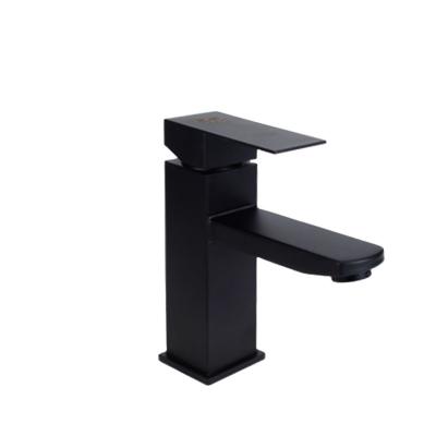 China Metered Faucets 18cm Square Black SUS304 Stainless Steel Material No Drip Durable Wash Basin Faucet for sale