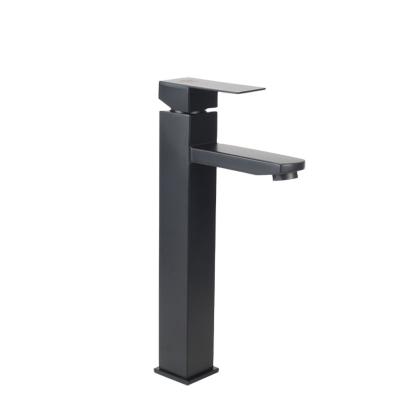 China Metered Faucets Black 32cm Square Material Explosion Proof SUS304 Stainless Steel Basin Faucet for sale