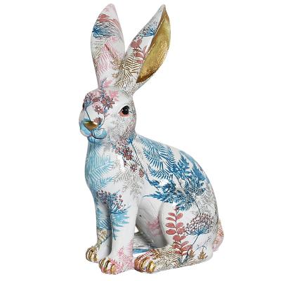 China Visual Colorful Statue Of Bunny Sculpture Decorative Interior Showpiece Nordic Style Decal Resin Statue for sale