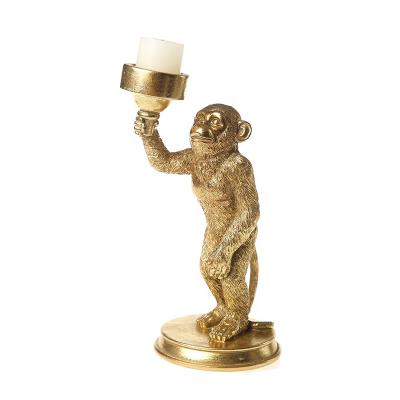 China ECO-frendly Animal Handmade Resin Monkey Candle Holder for Decoration for sale