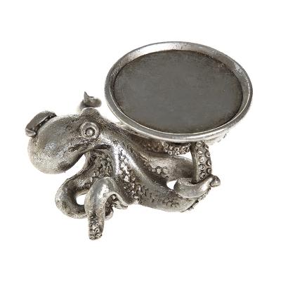 China Folk Type Silver Handmade Octopus Art Resin Big Candle Holder Sculpture Souvenir Crafts for sale