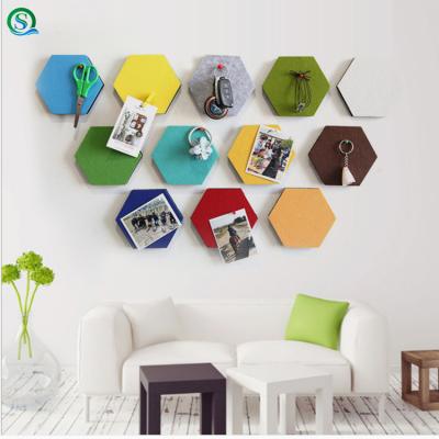 China China Felt Hexagonal Sound Insulation Board Noise Reduction Felt Panel TV Background Decoration Wall for sale