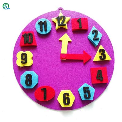 China Environmental protection eco-friendly judged digital clock material teaching aid kids color clock time graphic diy cognitive teaching for sale