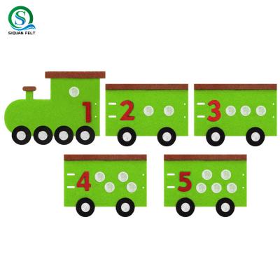 China Eco - Friendly Nonwoven Fabric Kids DIY Felt Creative Teaching Toys Green Train for sale