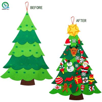 China Christmas DIY Decoration Felt Wall Christmas Tree Decorations 26 Christmas Wall Decorations For Kids Party Supplies for sale