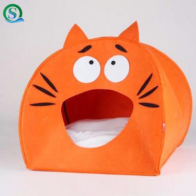 China New Viable Creative Kennel Cat Nest, Winter Summer Foldable Universal Felt Cartoon Pet House for sale