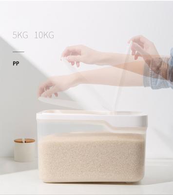 China Custom Plastic Waterproof Sealed Transparent Rice Dispenser Food 10Lbs Freshness Storage Container Large Storage Box for sale