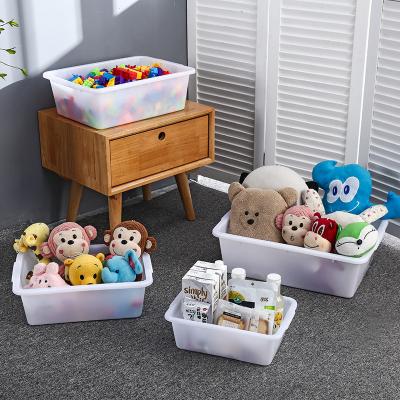 China No Lid Plastic Cosmetic Storage Box Snack Organizer Toy Storage Basket Household Items Food Sundries Desktop Container Microwavable Fruit for sale