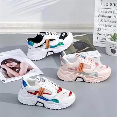 China Fashion 2021 fashion trend 8801 new thickened film women's lace up running shoes lightweight breathable sports shoes sneakers for sale