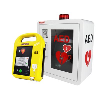 China Emergency AED cabinet with automated external defibrillator holder, voice and alarm metal light box for sale