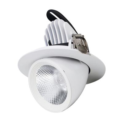 China Adjustable Steering LED Gimbal Downlight 30W COB Down Light 360 Rotatable eecessed Led Downlight for sale