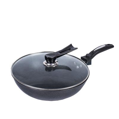 China Viable Medical Stone Thickened Pan Non-Stick Pan Oil Smoke Induction Cooker Gift Set Low General Purpose Pan for sale