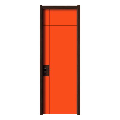 China Sound Insulation Bosya Luxury Natural Timber Solid Wood Door With Painted Halls High End Orange Wooden Door for sale