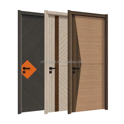 China Bosya Wood Door Waterproof Western Wood Solid Teak Wood Doors in Interior Modern Design Real Wood Door for sale