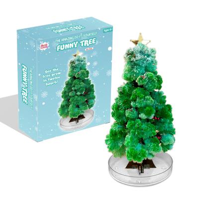 China DIY Funny Toy Wholesale Funny Educational Magic Growing Christmas Tree From Crystal Science Experiment Kit Paper Toy For Kids for sale