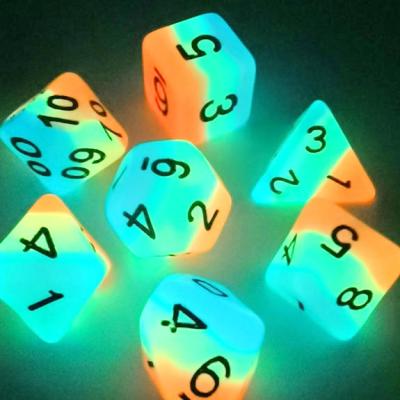 China Resin Dicesdice 7 Sided Resin Dice Set With Led Light And Luminous Dice for sale