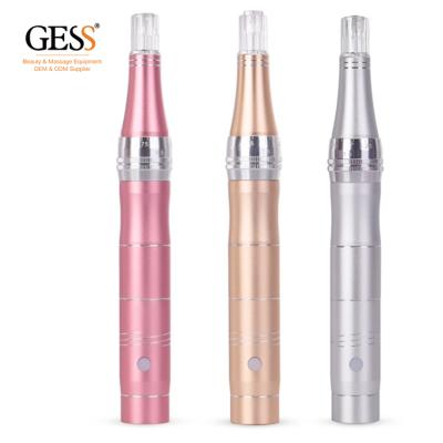 China Anti-puffiness GESS Design Electric Microneedling Derma Pen Professional Wireless Adjustable Micro Single Needle DermaPen for sale