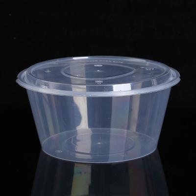 China 3500ml Disposable Plastic Disposable Container PP Transparent Microwave Safe Food Bowl Take Out Food Bowl for sale