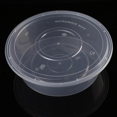 China Disposable Plastic PP Lunch Soup Bowl Food Container Disposable Storage Box With Lids Lunch Fruit Food Packing Box 2500ML for sale