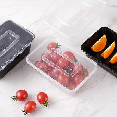 China 1500ml Disposable Thickened Rectangular Thickened Disposable Plastic PP Take Out Bento Box for sale