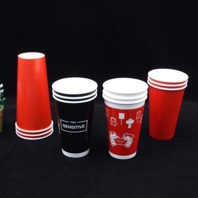 China Convenient Customize Logo 22oz l Eco-friendly Disposable Beverage Tea Coffee Packaging White Paper Cups for sale