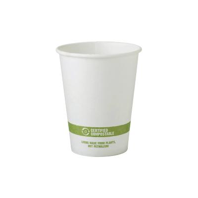 China Convenient 12oz-400ml Deli White Paper Disposable Biodegradable Coffee Cups / Tea Cups With Lid Customize Logo for sale