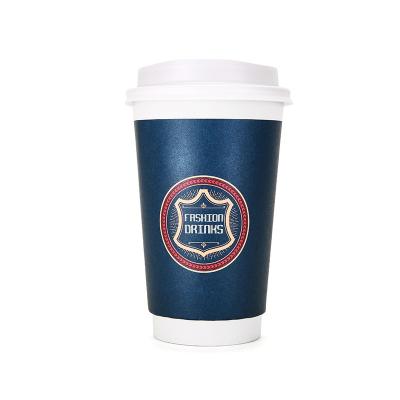 China 12oz-400ml White Paper Convenient Hot Sale Coffee Mugs Biodegradable Single Wall Milk Tea Cups Customize Logo for sale