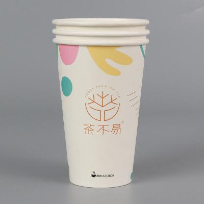 China Convenient Disposable Double Wall White Kraft Paper Coffee Cup For Hot Coffee And Milk Tea 20OZ Customize Logo for sale