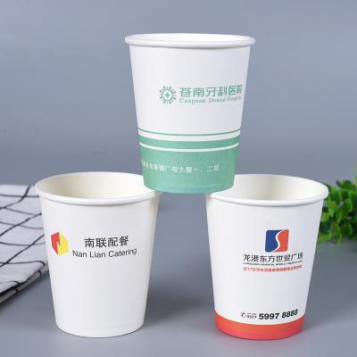 China Convenient customize logo 10OZ card white cavity coffee milk tea double-layer anti-scalding disposable paper cup for sale