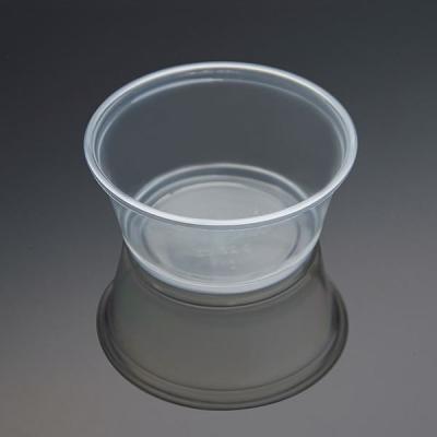 China transparent portion cups clear PET sauce cups with flat lid 0.9oz 27ml for sale