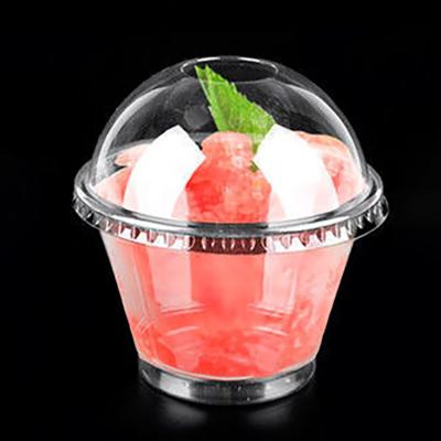 China Hot Selling 100% Portable Food Grade 280ml Shape Disposable Transparent Plastic Yogurt Cup With Lid 8oz for sale