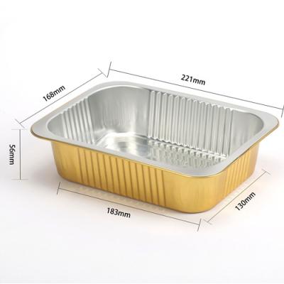 China High Quality Professional Occasional Paper Food Tray Containers Aluminum Foil Box With Heat Sealing Cover for sale