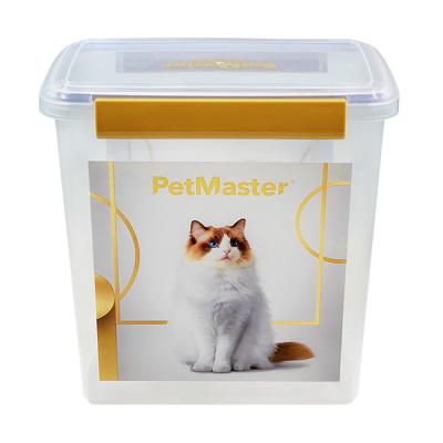 China Amazon Best Selling Stocked Pet Food Container Pet Food Storage With Measuring Cup for sale