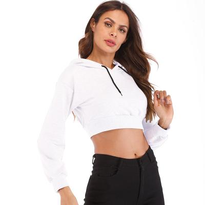 China Autumn/winter 2021 viable women's leisure long-sleeved sports loosely exposed navel hoodie wear for sale