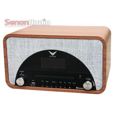 China Mini System Retro Wooden Vintage Record Player, USB Turntable Player with AM and FM Radio for sale