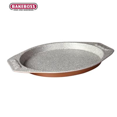 China BAKEBOSS Restaurant Baking Tray Food Service Product Kitchen Pan Tray Wide Rim Non-Stick Home Pizza Pan Non-Stick Pizza Pan for sale