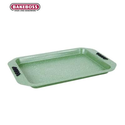 China Disposable BAKEBOSS Silicone Dish Ears Cake Bread Mold Green Rectangular BBQ Baking Pan for sale