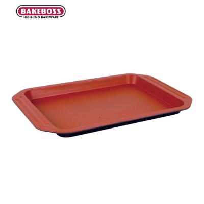 China BAKEBOSS Hot Selling Carbon Steel Baking Tray Disposable High Quality Non-stick Cookie Pan Flat Baking Tray for sale