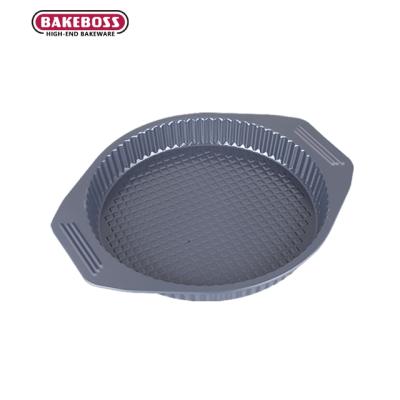 China Wholesale High Quality Home Kitchen Restaurant BAKEBOSS Pizza Desserts Round Bakeware Carbon Steel PlateNon Stick Pie Pan for sale