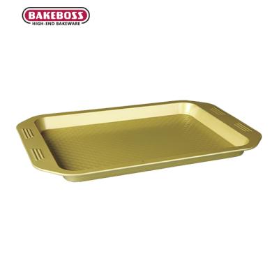 China BAKEBOSS Disposable Rectangular Classic Pattern Carbon Steel Bake Cake Tray Mold Non Stick Bakeware for sale