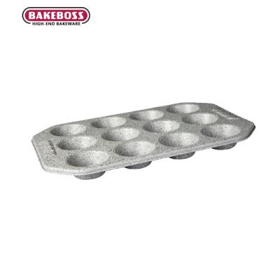 China Home Restaurant Kitchen BAKEBOSS 12 Cup Roll Pan Brownie Cake Pan Cupcake Tray Carbon Steel Nonstick Bakeware for Oven Baking for sale