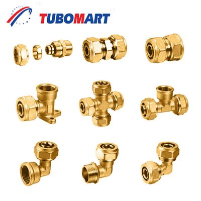 Cina Fittings di compressione per tubi in ottone PEX cromati per connessioni a prova di perdite in vendita