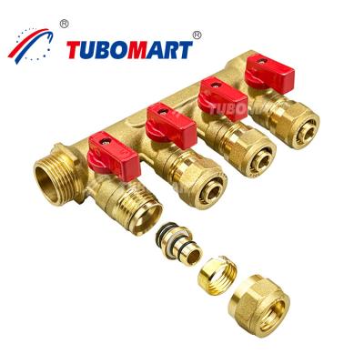 China Brass Pex Distribution Manifold 1/2 Inch Under Floor Heating Manifold for sale