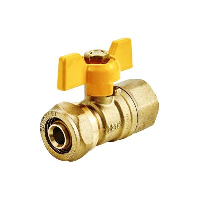 China 1/2'' DN 20 Ball GAS Valve Brass Ball Valve 16mm PE AL PE PEX AL PEX GAS Pipe Ball Valve zu verkaufen