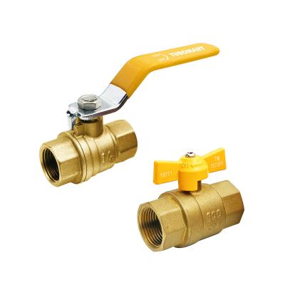 China High Quality NPT Brass Core Brass Body 1/4''- 2'' Water Valve Female Thread Brass Ball Valve For Water Control for sale