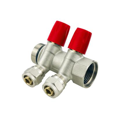 China OEM Factory 2-6ways Customized Size Brass Pex Manifold For Water Floor Heating Parts Media Floor Heater for sale