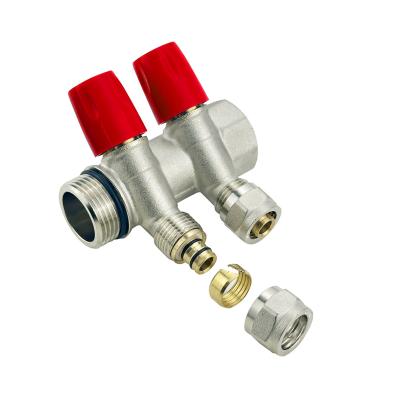 China Brass Plumbing Heating Manifold Collecteur En Laiton Plomberie 3 Way 4 Way Male Water Pex Brass Manifolds For Water Distributor for sale